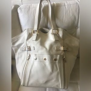 YSL cream tote bag